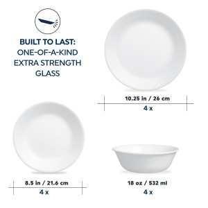 Winter Frost White Vitrelle 12pc Set
