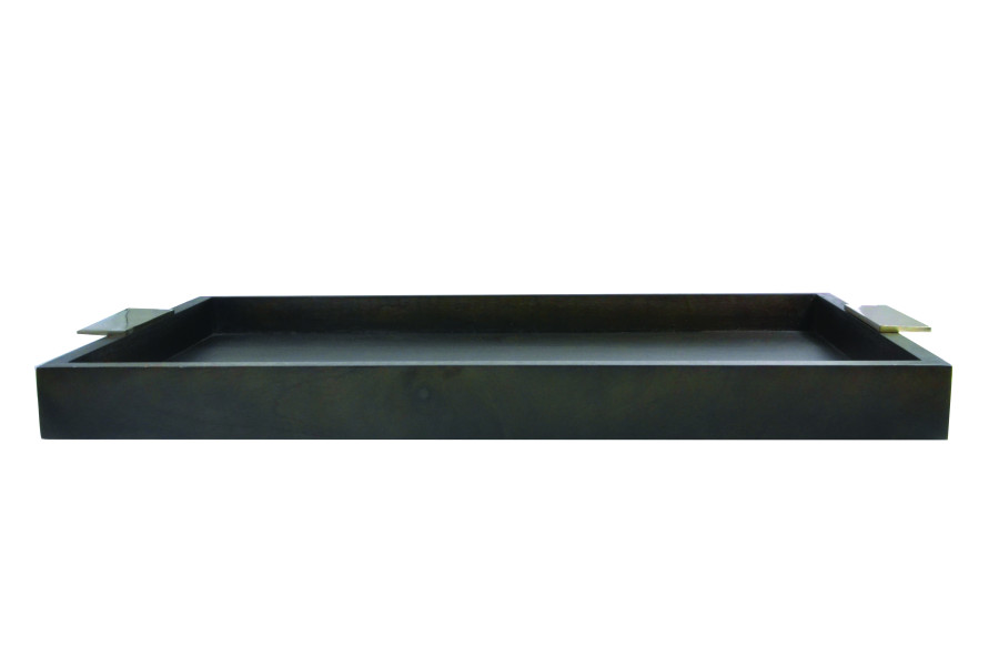 Room Service Tray Dark Mangowood with Aluminium Handles 620x400x50mm