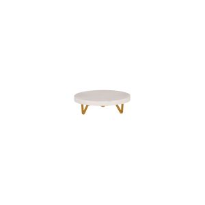 Serve White Marble Round Display Stand Metal Legs 200x55mm