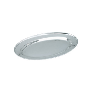 Oval Platter Rolled Edge Stainless Steel 250x200mm