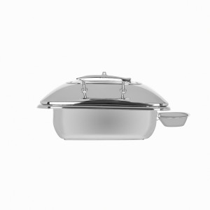 Deluxe Chafer Rectangular 2/3 Size with Glass Lid & Side Dish