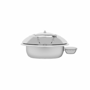 Deluxe Chafer Small Round with Glass Lid & Side Dish