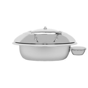 Deluxe Chafer Large Round with Glass Lid & Side Dish