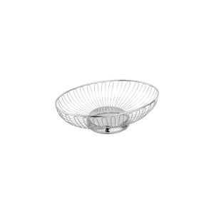 Oval Wire Basket Solid Base Stainless Steel 198x145x60mm