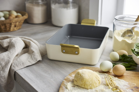 Ceramic Non-Stick Roasting Pan | Carrara White