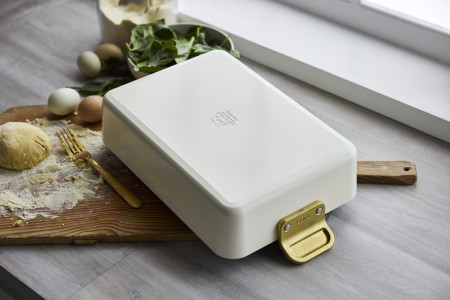 Ceramic Non-Stick Roasting Pan | Carrara White