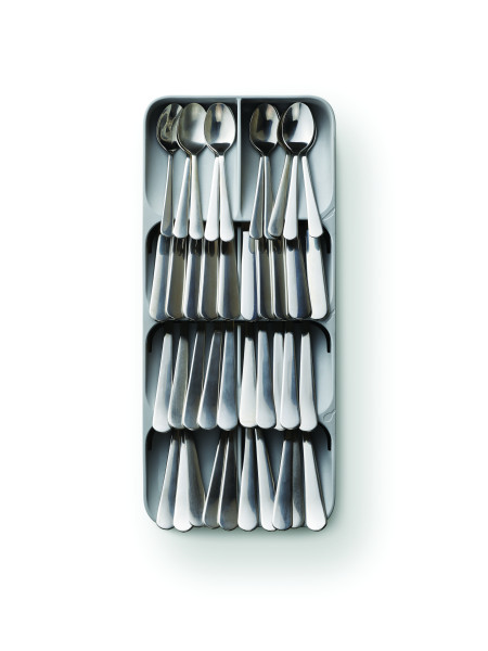 DrawerStore Large Compact Cutlery Organiser - Grey