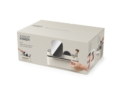 Viva Large Cosmetic Organiser with Removable Mirror - Shell