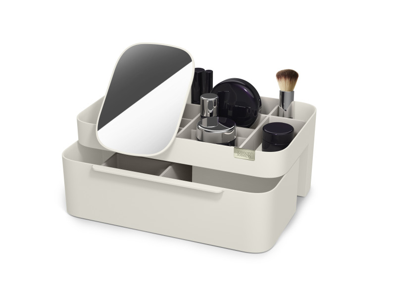 Viva Large Cosmetic Organiser with Removable Mirror - Shell