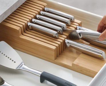 Drawerstore Bamboo 2-Tier Knife Organiser