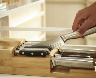 Drawerstore Bamboo 2-Tier Knife Organiser