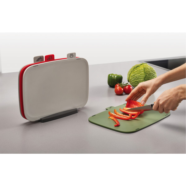 Duo Set of 4 Chopping Boards with Storage Stand