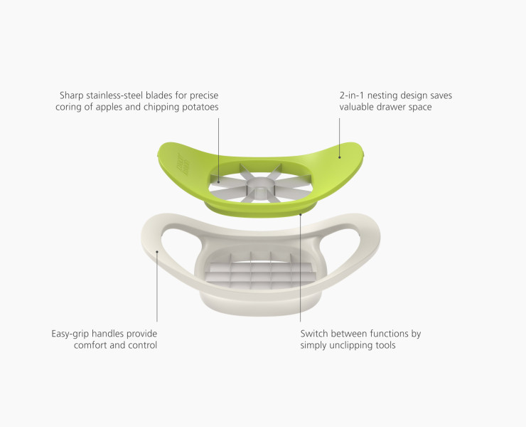 Nest™ Press 2-in-1 Corer and Chipper