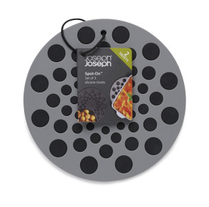 Spot-On Set of 2 Silicone Trivets (Round) - Grey