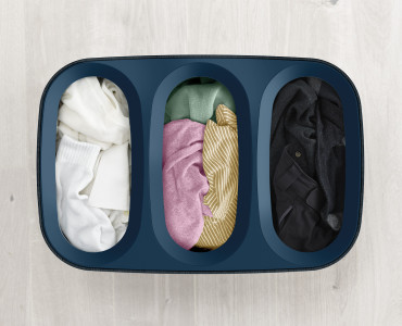 Tota Trio 90L Laundry Separation Basket - Black