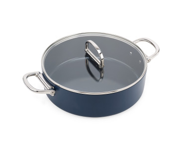 Space 28cm/5qt Non-Stick Induction Shallow Casserole & Lid