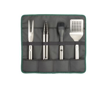 GrillOut 4-piece BBQ utensil set w. case
