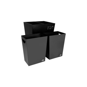 Recycle Waste Bin Black 2pc 3.8L