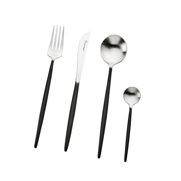 Piper Black 16 Piece Cutlery Set