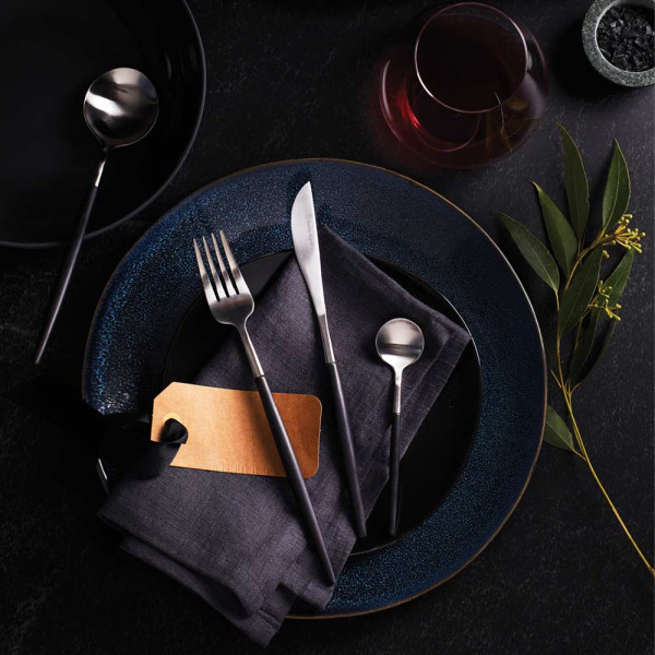 Piper Black 16 Piece Cutlery Set