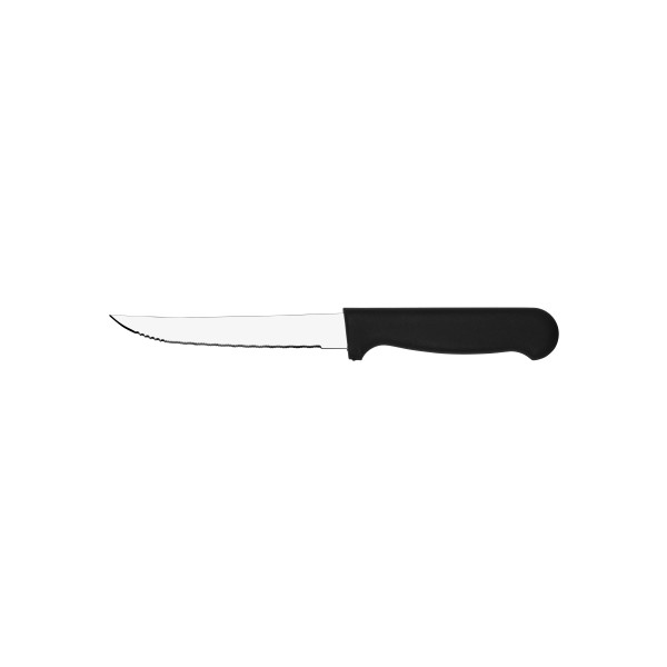 12 Pack Black Handle Pointed Tip Steak Knife