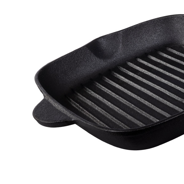 Pre-Seasoned Cast Iron Square Griddle Pan 27cm 2.2l
