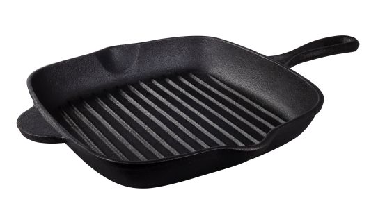 Pre-Seasoned Cast Iron Square Griddle Pan 27cm 2.2l