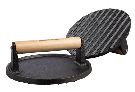 Enammelled Cast Iron Round Grill  Press 17cm