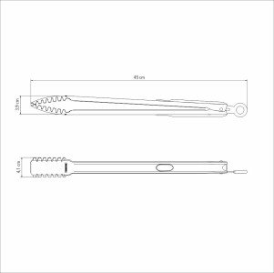Churrasco Black Barbecue Meat Tong 45cm