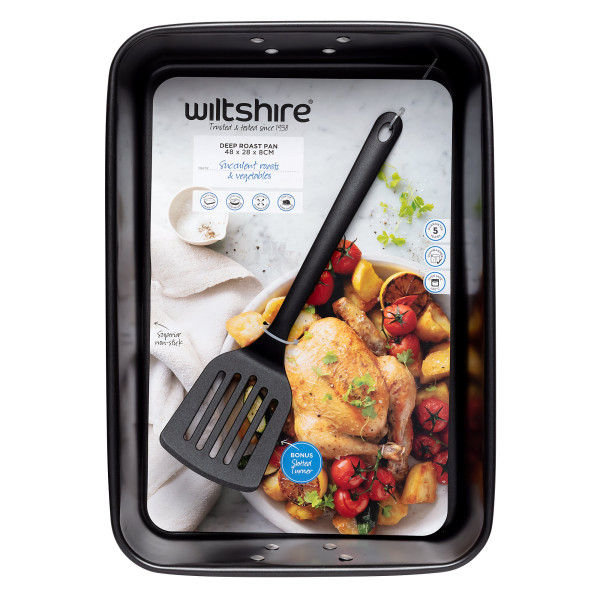 S/S Roasting Pan with Bonus Nylon Turner - Extra Large