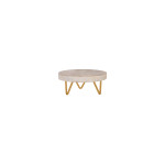 Serve Whitewash Mangowood Round Display Stand Metal Legs 200x90mm