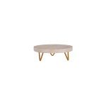 Serve Whitewash Mangowood Round Display Stand Metal Legs 254x90mm