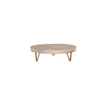 Serve Whitewash Mangowood Round Display Stand Metal Legs 300x90mm