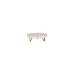 Serve White Marble Round Display Stand Metal Legs 200x55mm