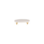 Serve White Marble Round Display Stand Metal Legs 230x55mm