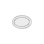 Oval Platter Rolled Edge Stainless Steel 300x210mm