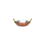 Kadai Bowl with Handles Copper Plate 145x45mm