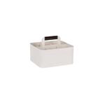 Coney Island Creme Rectangular Caddy with Leather Handle 260x240x130mm