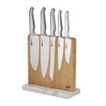 Magnetic Marble Block 6 Piece - White & White Oak