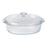 Oval Ribbed Casserole Dish with Lid 2.8L