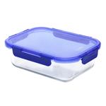 Lock N Store Rectangle Container with Blue Lid  1.52L