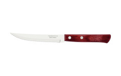 Churrasco Steak Knife Serrated Narrow Blade Polywood Red 5",  11cm