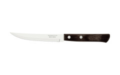 Churrasco Steak Knife Serrated Narrow Blade Polywood Brown 5",  11cm