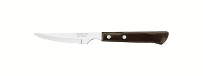 Churrasco Steak Knife Serrated Narrow Blade Polywood Brown 4" , 11cm