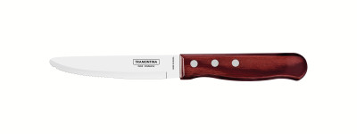 Churrasco Steak Knife Serrated Wide Blade Polywood Red 5", 13cm