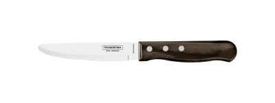 Churrasco Steak Knife Serrated Wide Blade Polywood Brown 5", 13cm