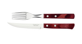 Churrasco Steak Knife Polywood Traditional Steak Set Red 12pc