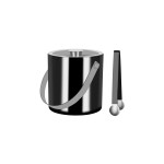 Double Wall Ice Bucket with Tongs - Gunmetal
