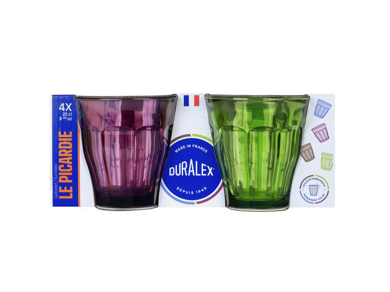 Picardie 250ml Mixed Colour Tumbler - Set 4