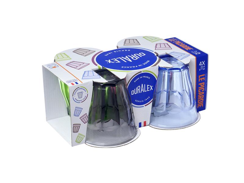 Picardie 250ml Mixed Colour Tumbler - Set 4